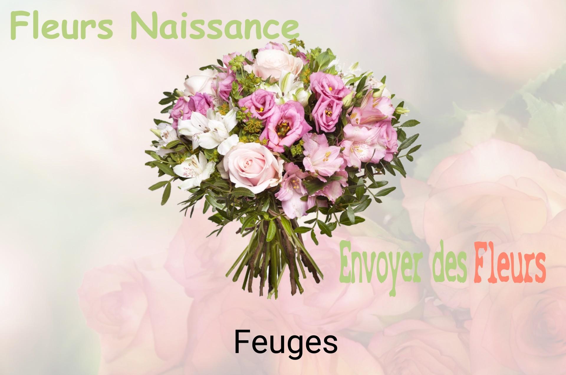 Bouquet de fleurs de naissance livré à Feuges