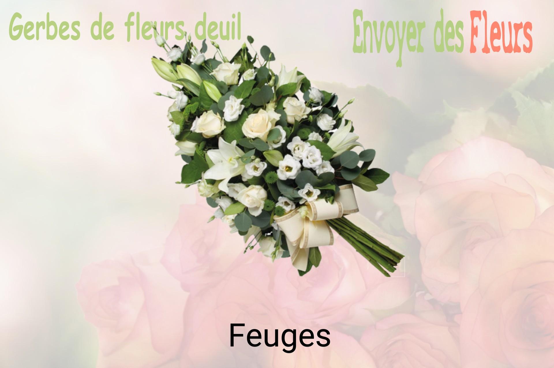 Gerbe de fleurs de deuil livrée à Feuges